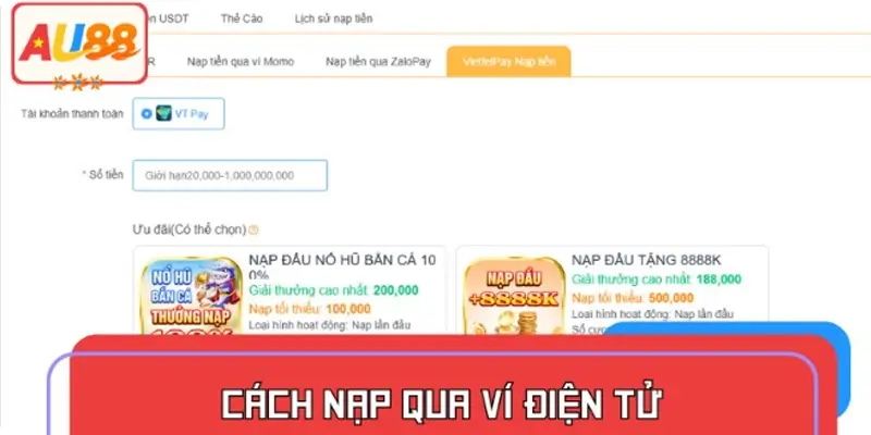 Cách nạp qua ví điện tử