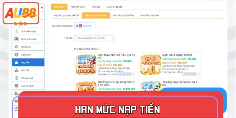 Hạn mức nạp tiền của từng phương thức bạn mới cần nhớ