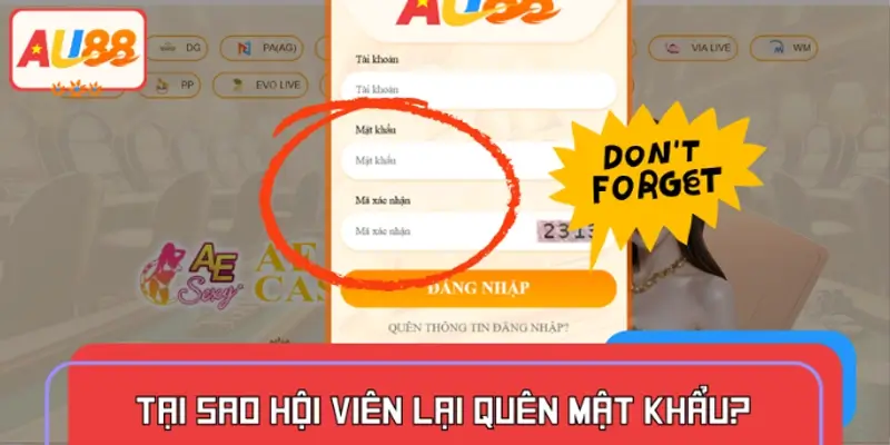 Nguyên nhân khiến người chơi quên mật khẩu