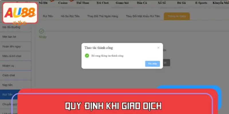 Những quy định hội viên phải tuân thủ khi thao tác