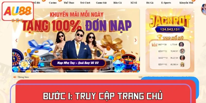Bước 1: Truy cập trang chủ
