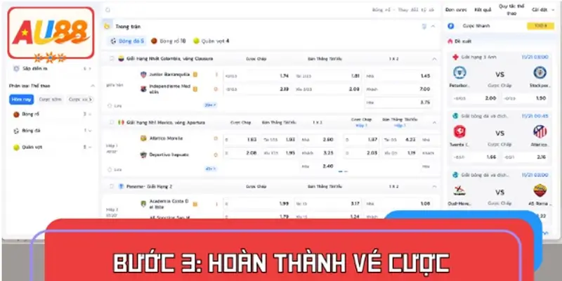 Bước 3: Hoàn thành vé cược