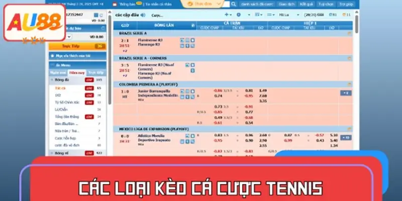 Các loại kèo cá cược Tennis