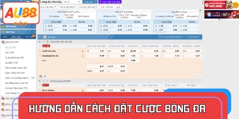 Hướng dẫn đặt cược bóng đá tại nhà cái AU88 cho người mới